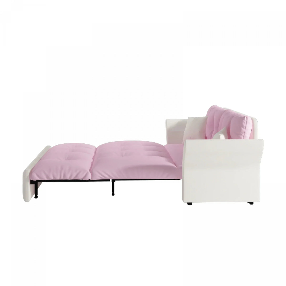66" Queen Pull Out Sofa Bed, 3-in-1 Convertible Sleeper Sofa with Side Storage,Multi-Functional Velvet Loveseat Bed for Living Room,Bedroom
