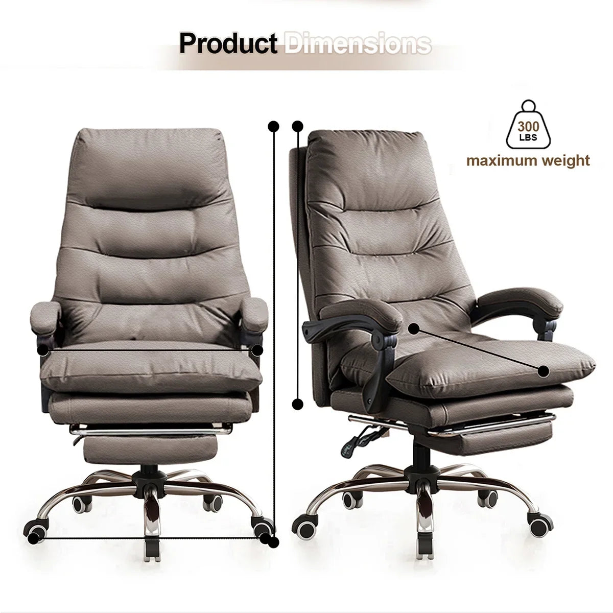 Comfortable Office Chair High Back Executive Desk Chair Leather Computer Gaming Chair Swivel Office Chairs with Footrest