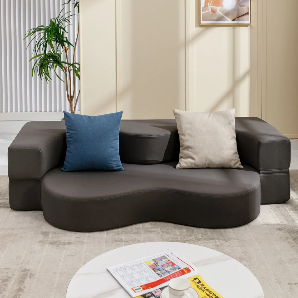 ZAFLY Full Size Convertible Futon Sofa Bed, Floor Sofa Bed Foldable, Foam Folding Mattress Sleeper, Cloth Fabrics Floor Couch Lounge Sleeper Bed for Living Room/Bedroom, Dark Grey