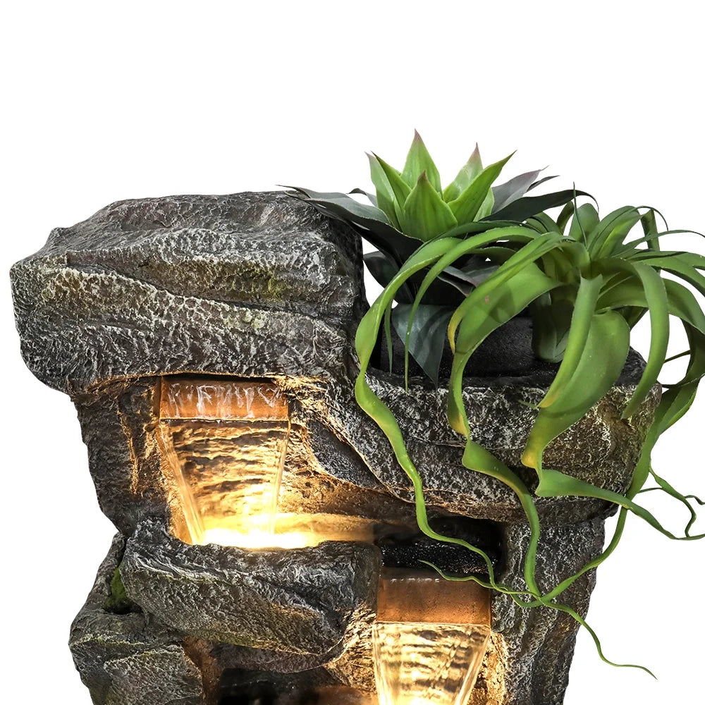 55.5-in Outdoor Garden Water Fountain 4 Tiers Large Cascading Fountain
