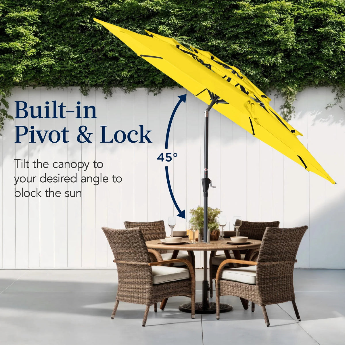 Best Choice Products 10ft 3-Tier Patio Umbrella, Market Sun Shade w/ Tilt Adjustment, Easy Crank - Red