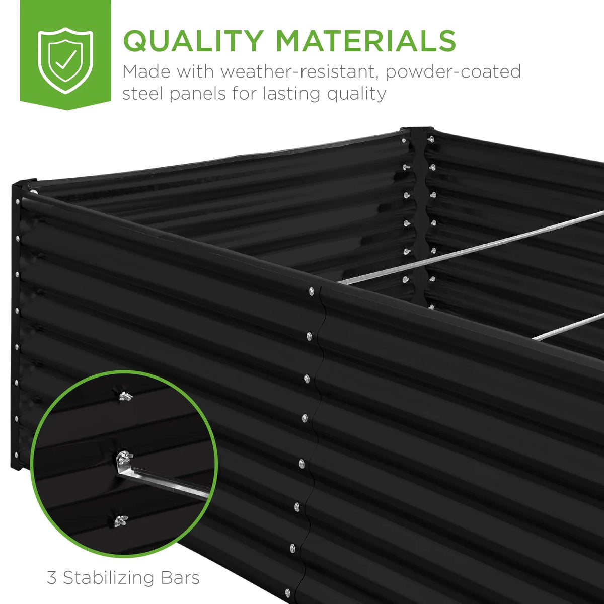 Best Choice Products 8x4x2ft Outdoor Metal Raised Garden Bed, Planter Box for Vegetables, Flowers, Herbs - Gray