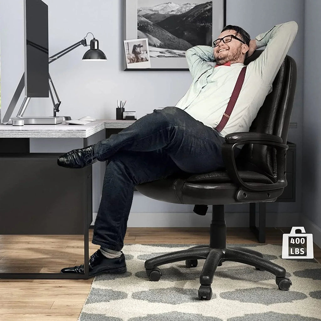 Waleaf Home Office Chair, 400LBS 8Hours Heavy Duty Design, Ergonomic High Back Cushion Lumbar Back Support, Computer Desk Chair, Big and Tall Chair for Work