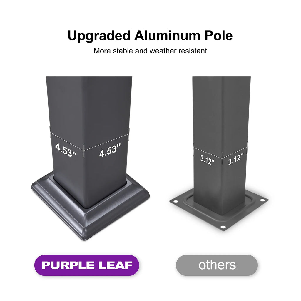 PURPLE LEAF 11'×18' Outdoor Louvered Pergola with Adjustable Hardtop Patio Pergola, Grey