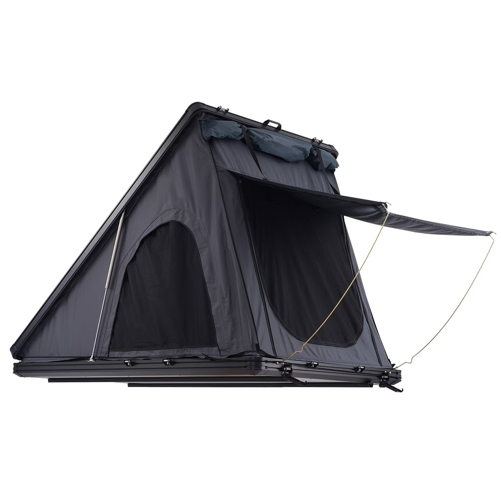 KFFKFF Hard Shell Rooftop Tent, Naturnest Shelter for 2-3 Individuals, Sturdy Roof Tent with Extendable Ladder and Thick Mattress, Resistant to Water and Wind for Jeep, SUV, Van, and Pickup Truck