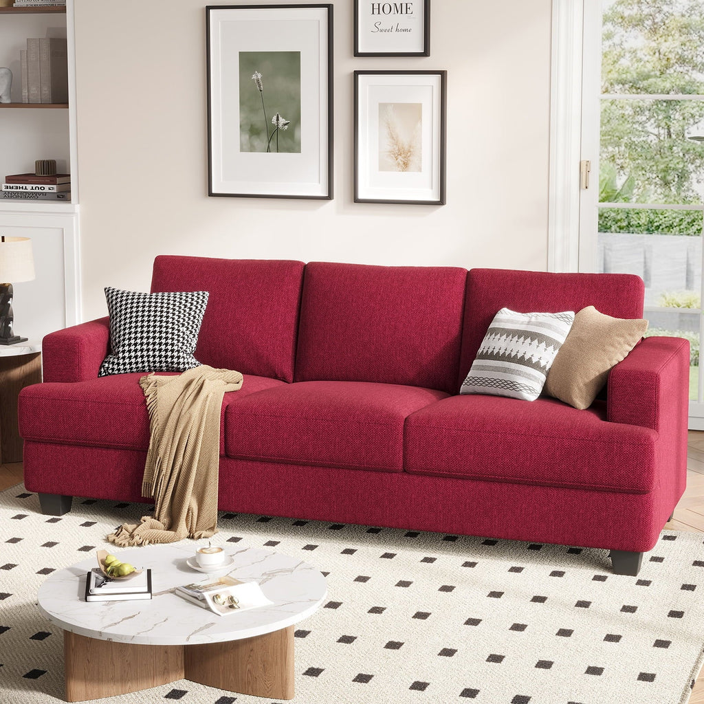 BLAZANT 3 Seater Sofa Oversize, 89" Extra Large Size Sofa Couch with Extra Deep Seats, Modern Loveseat Sofa, Comfortable Fabric, Easy to Install, for Living Room Apartment Lounge, Brown