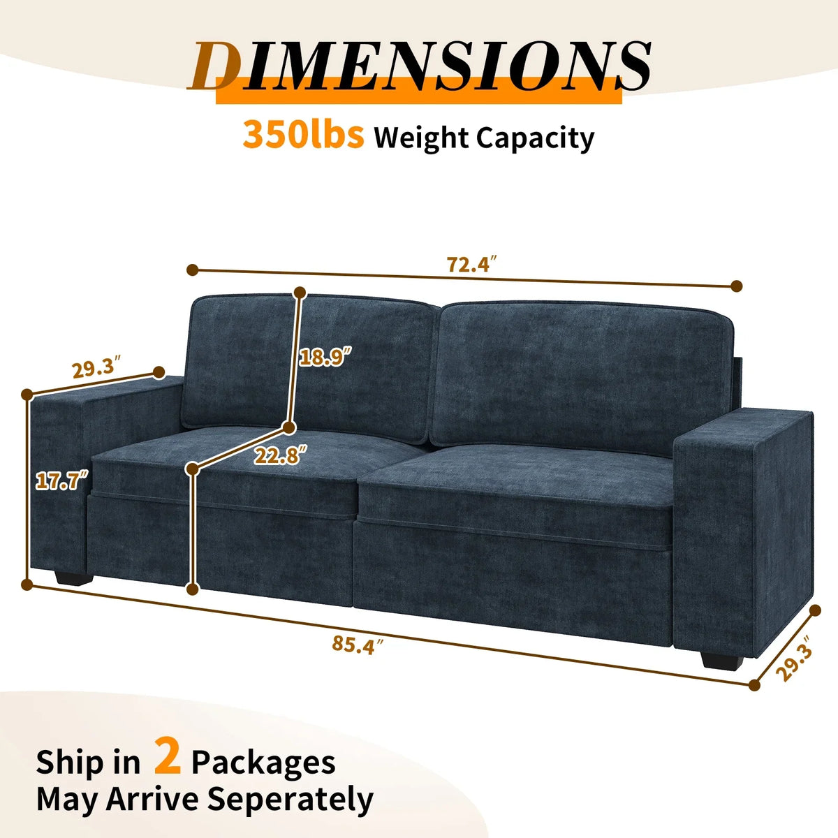 LUMIHO 89" Modern Corduroy Sofa,3 Seater Couches for Living Room, Bedroom,with Deep Seat,beige