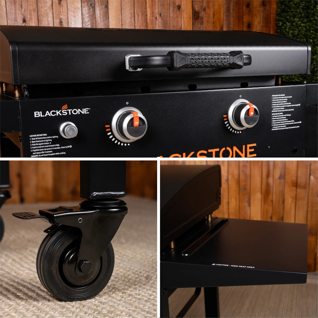 Blackstone 2-Burner 28" Propane Griddle with Hood and Omnivore Griddle Plate