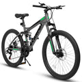 Juuar 26" Mountain Bike for Men, 21 Speed Disc Brake MTB, Full Suspension Steel Frame City Bike Bicycle for Adults, Gray