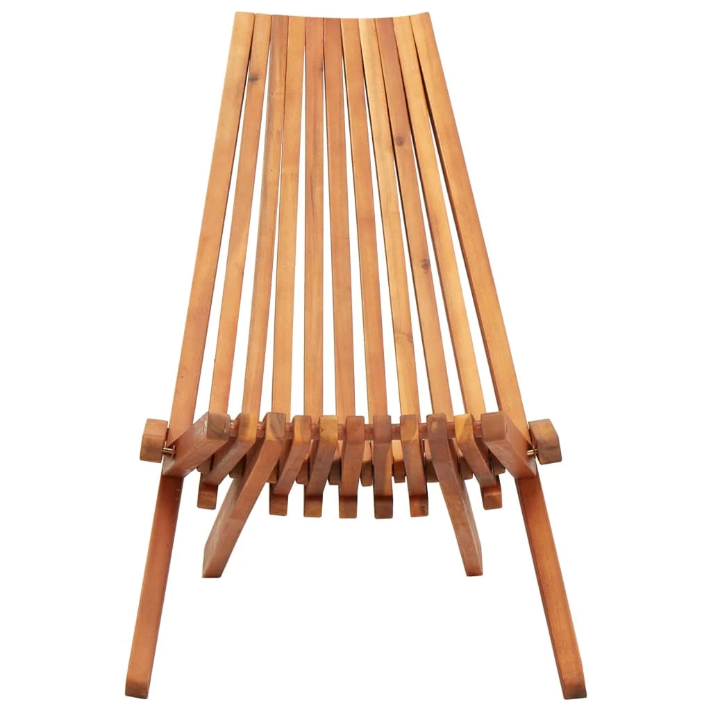 vidaXL 1/2x Solid Acacia Wood Folding Outdoor Lounge Chairs Deck Chair Seat