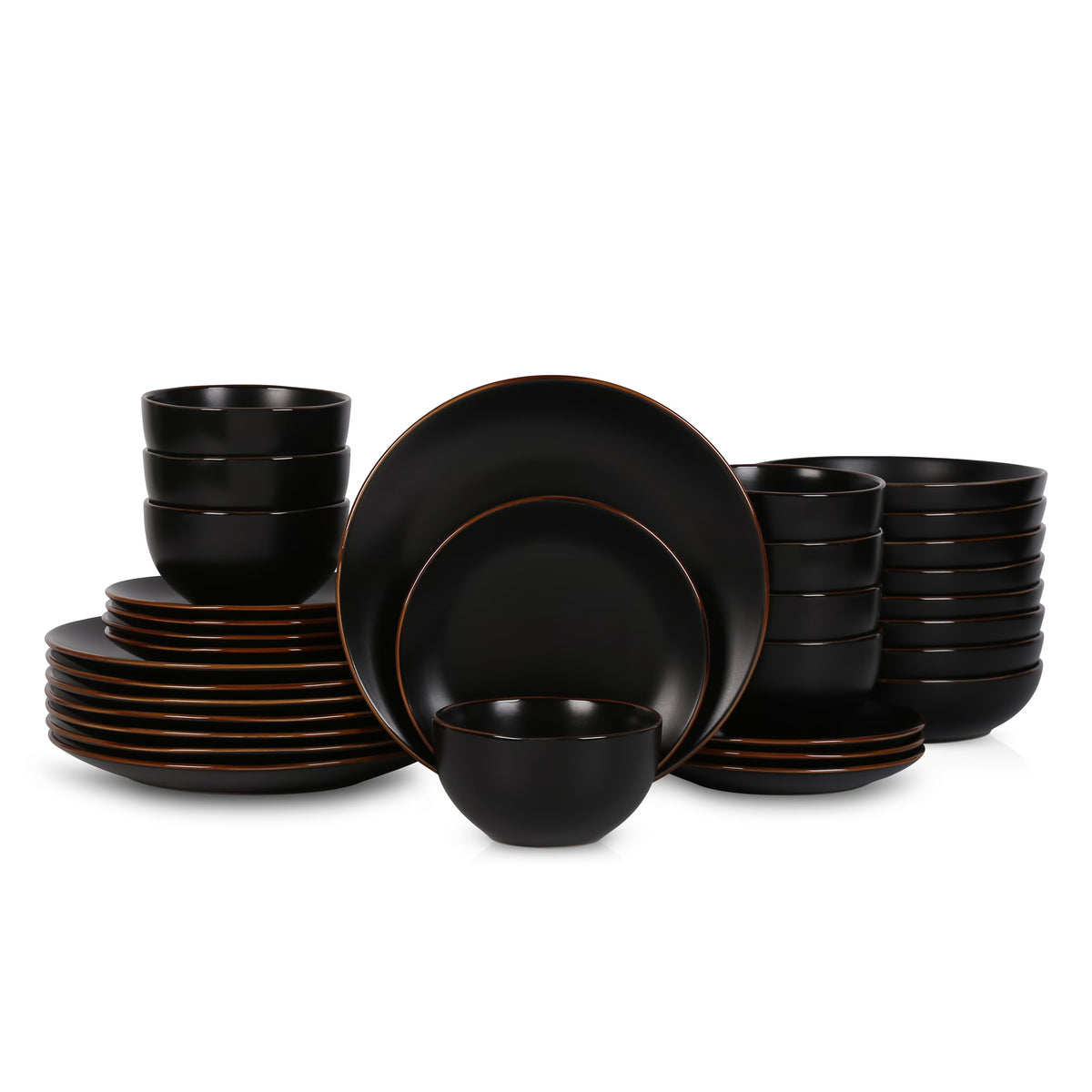 Stone + Lain Brasa Stoneware Collection Dinnerware Set, 32-Piece Service for 8, Blue