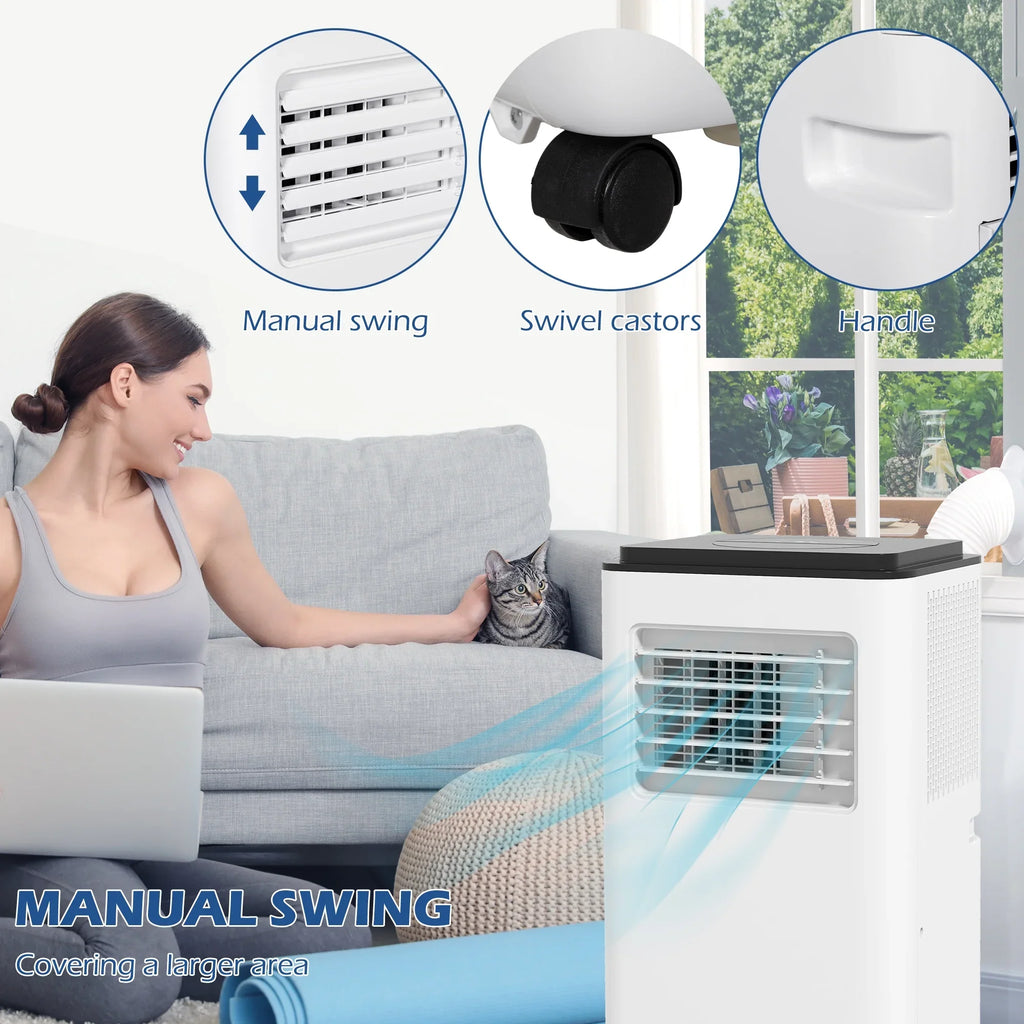 HOMCOM 8000 BTU 344 Sq Ft Portable Air Conditioner, Black