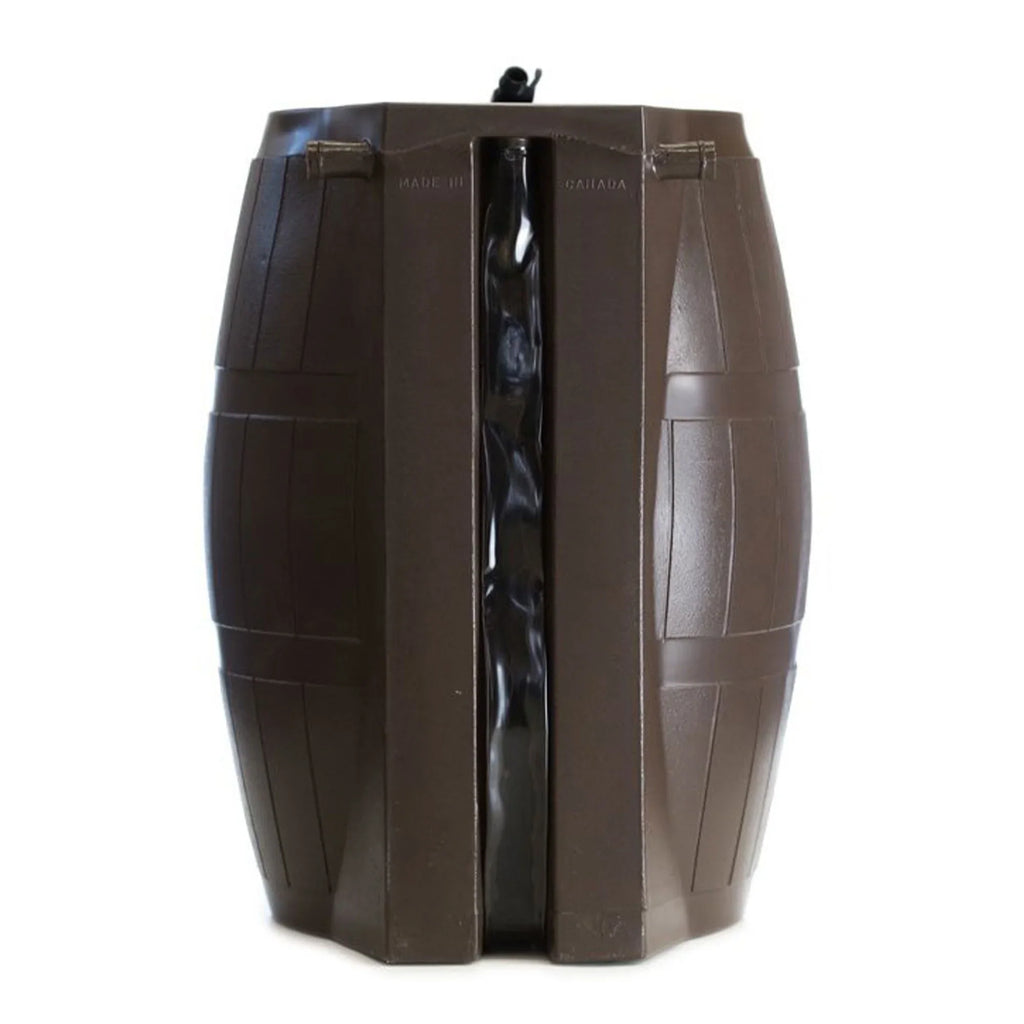 FCMP Outdoor RC4000 Raincatcher 50 Gallon Rain Catcher Barrel, Brown
