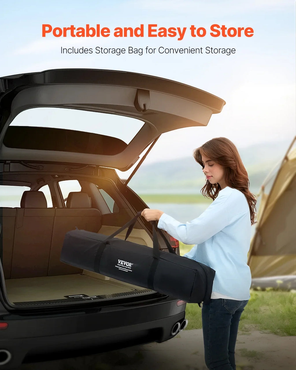 VEVOR Air Mattress Twin with Frame, 1 Person Inflatable Mattress with Pump & Rolling Carry Case,Portable Folding Blow Up Mattress Supports 300lbs,Fast Inflating Air Bed for Home,Guests & Camping