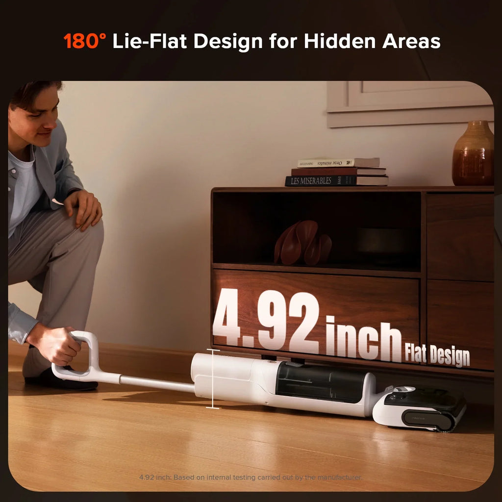 Roborock F25 GT Vacuum Mop All in One, Wet Dry Vacuum Cleaner Cordless, 20000Pa Floor Cleaner Machine for Tile Hardwood Wood Vinyl Floor, Edge to Edge Self Cleaning Electric Mop with 180" Lie-Flat