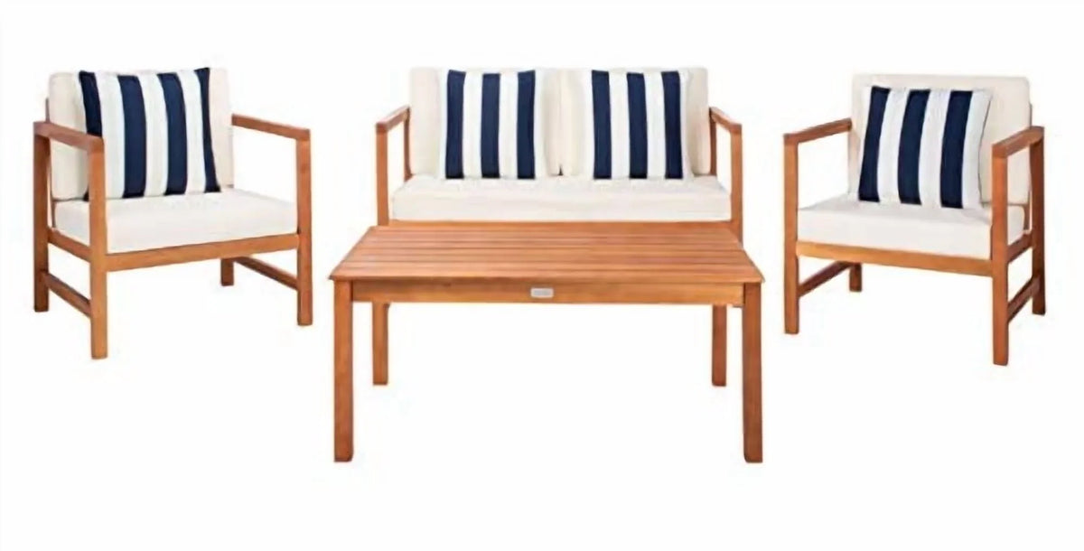Safavieh Montez 4 Piece Outdoor Set with Accent Pillows
