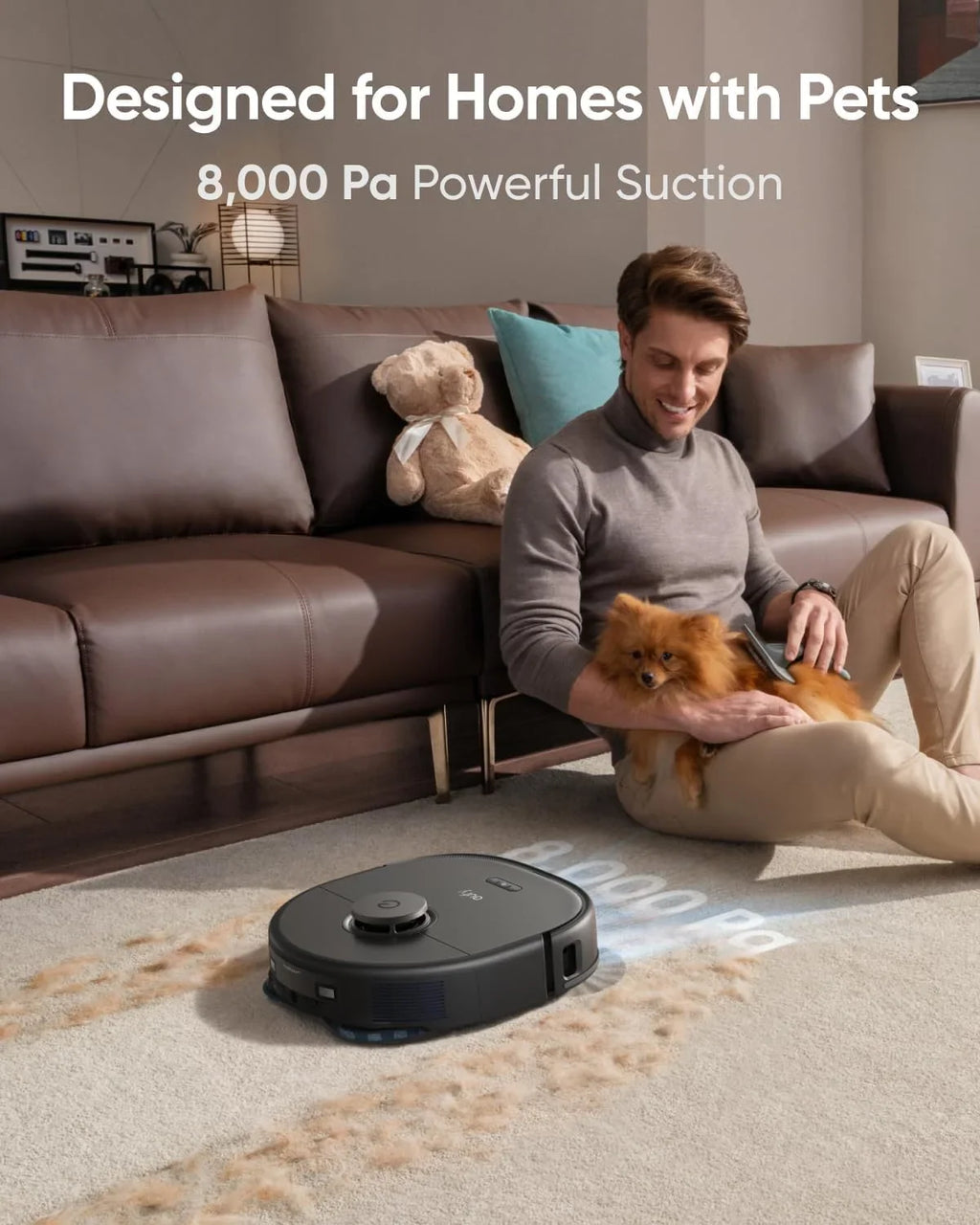 eufy restored X10 Pro Omni Robot Vacuum and Mop Combo, 8,000 Pa Suction, Dual Mops, Auto Mop Washing, Auto Drying, Self-Emptying"(Refurbished Acceptable"