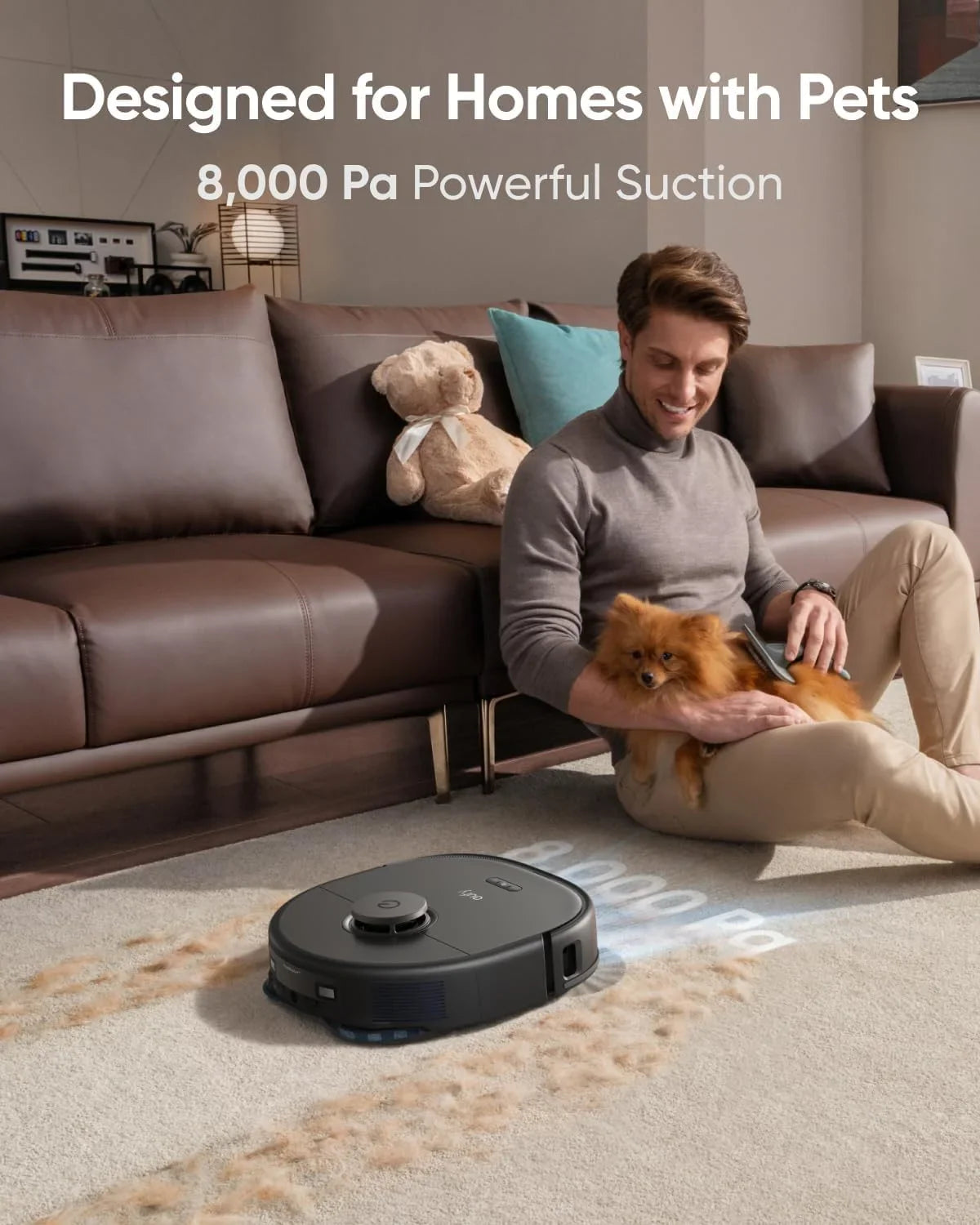 eufy restored X10 Pro Omni Robot Vacuum and Mop Combo, 8,000 Pa Suction, Dual Mops, Auto Mop Washing, Auto Drying, Self-Emptying"(Refurbished Acceptable"