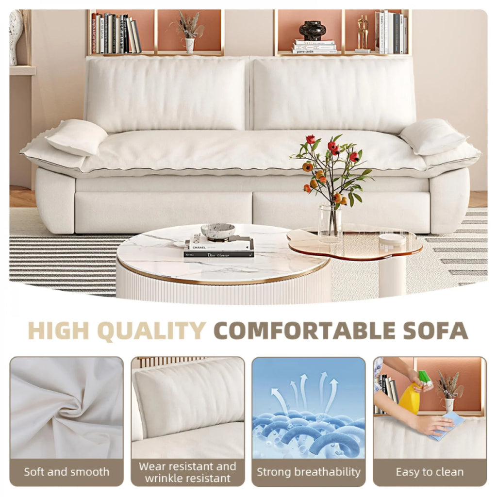 66" Queen Pull Out Sofa Bed, 3-in-1 Convertible Sleeper Sofa with Side Storage,Multi-Functional Velvet Loveseat Bed for Living Room,Bedroom