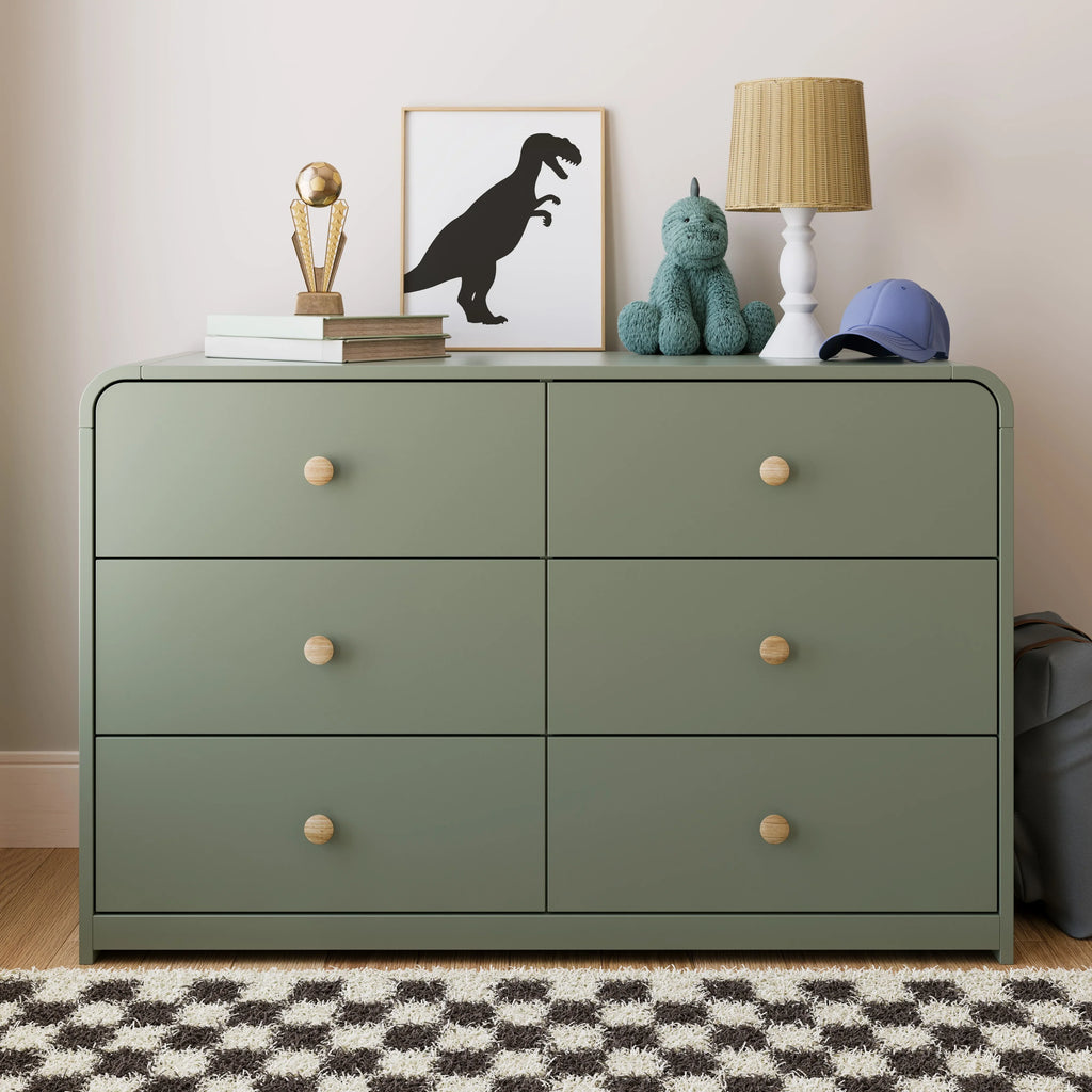 Storkcraft Santos 6 Drawer Nursery Double Dresser, White