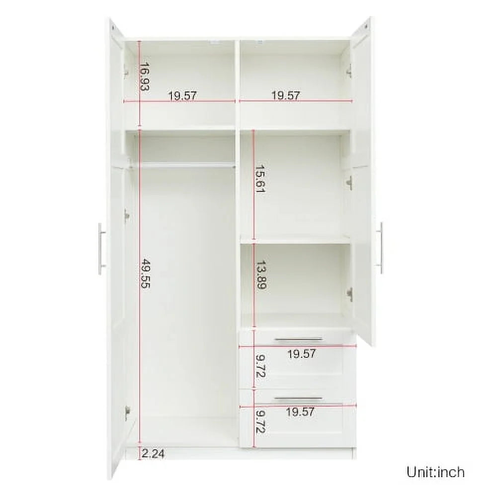 70.87'' Tall Kitchen Pantry Cabinet, Farmhouse Storage Cabinet with 2 Doors and 3 Shelf, Freestanding Wooden Cupboard Buffet for Home Dining Room Living Room Entryway, White