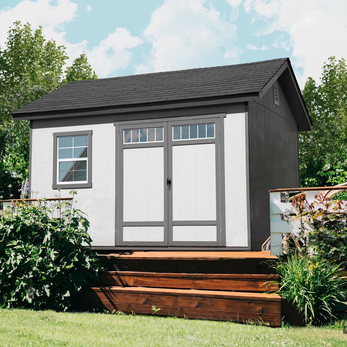 Handy Home Products Beachwood 10 ft. x 12 ft. Wood Storage Shed (with Floor)