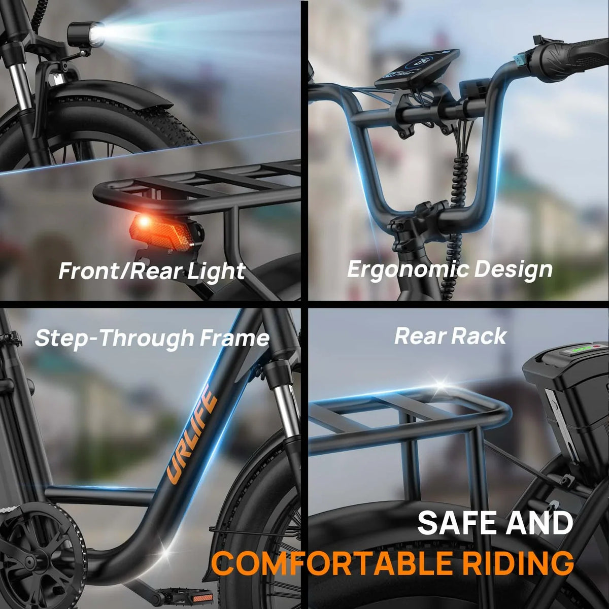 Electric Bike for Adults, 745W Peak Motor Ebike, 48V 13Ah Removable Battery, 20MPH,80 Miles Max, 20" Fat Tire Electric Bicycle with Colorful Display, All-Terrain E-Bike for Adults and Teens