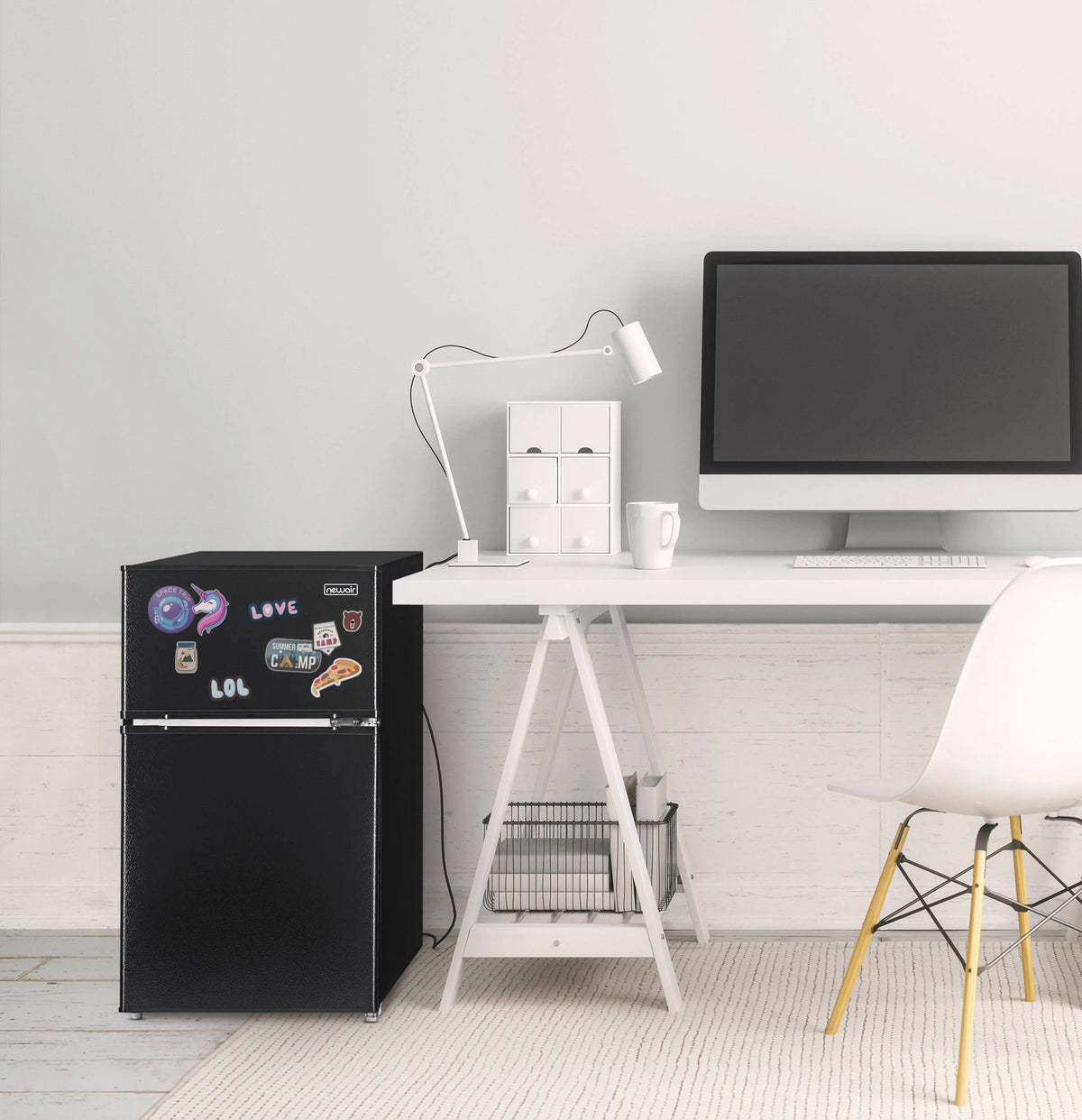 Newair 3.1 Cu. Ft. Compact Mini Refrigerator with Freezer in Black - NRF031BK00