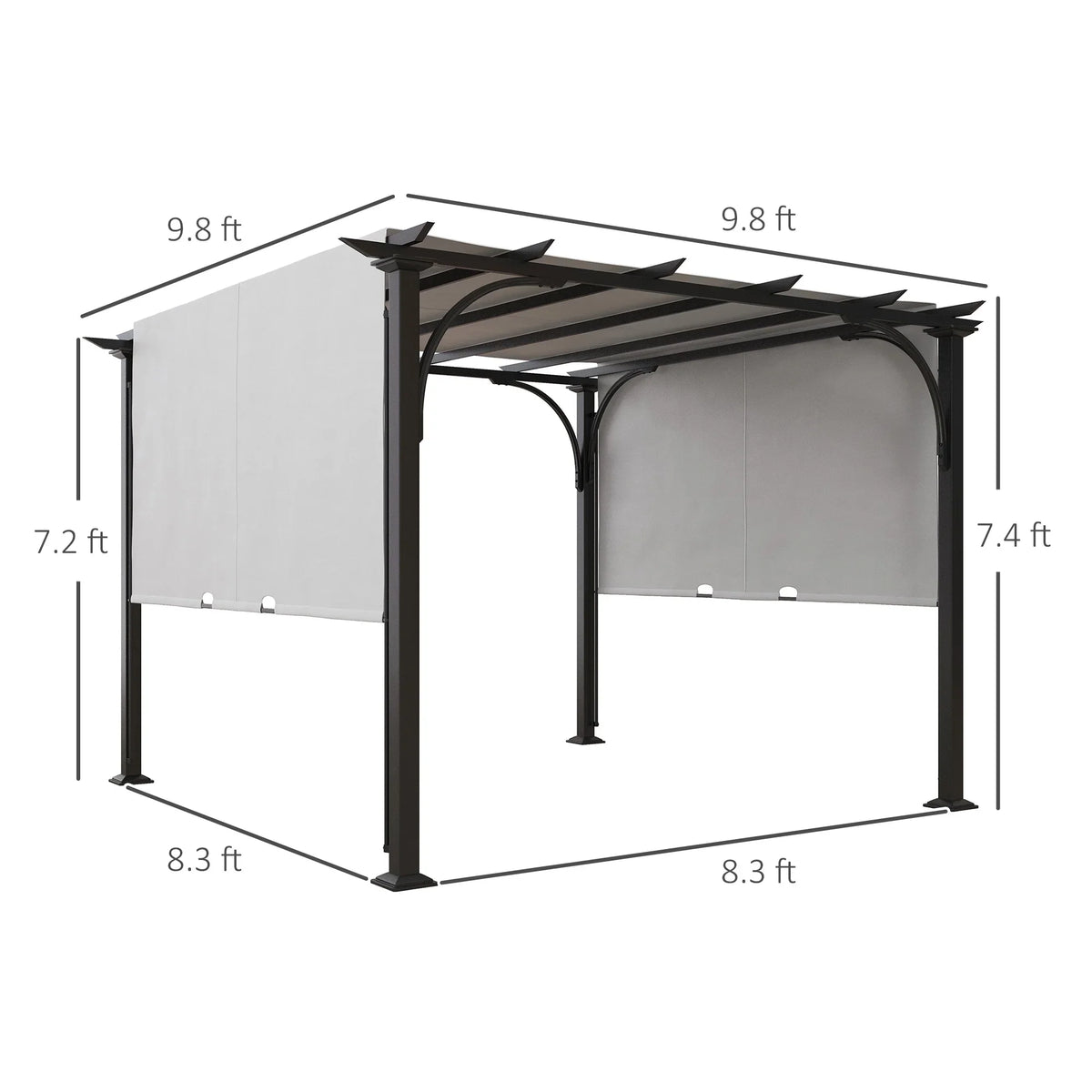 Outsunny 10' x 10' Steel Patio Pergola with Canopy Beige