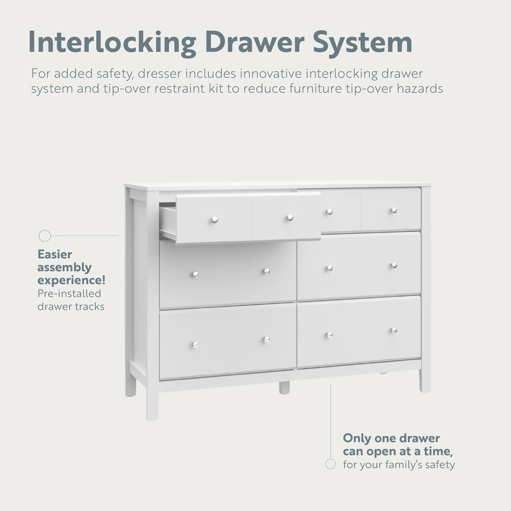 Storkcraft Horizon 6 Drawer Nursery Double Dresser, Driftwood
