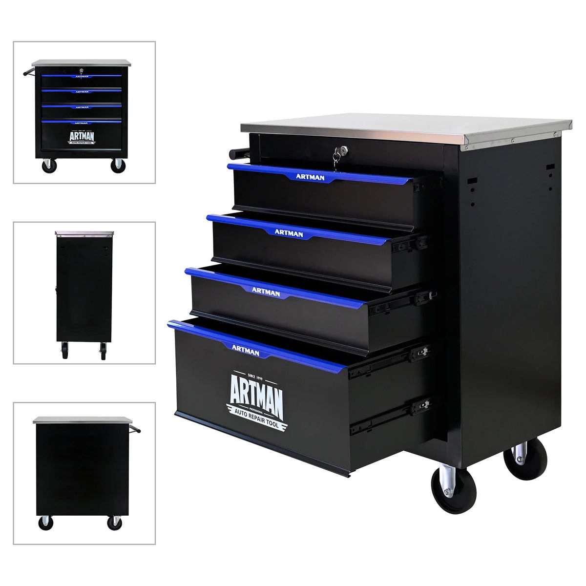 ARTMAN 6-Drawer Tool Storage Chest with Lockable Wheel,6 Drawer Tool Storage Cabinet for Garage, Warehouse, Repair Shop
