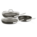All-Clad HA1 Hard Anodized Nonstick Cookware, Fry Pan Set, 8 inch, 10 inch with Lid, 12 inch with Lid