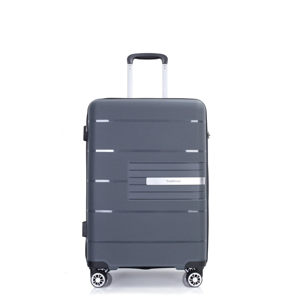 Lightweight PP Suitcase Sets with Spinner Wheels TSA Lock, Hardshell Luggage Sets for Travel Trips, 3-Piece Set (20in/24in/28in), Light Green