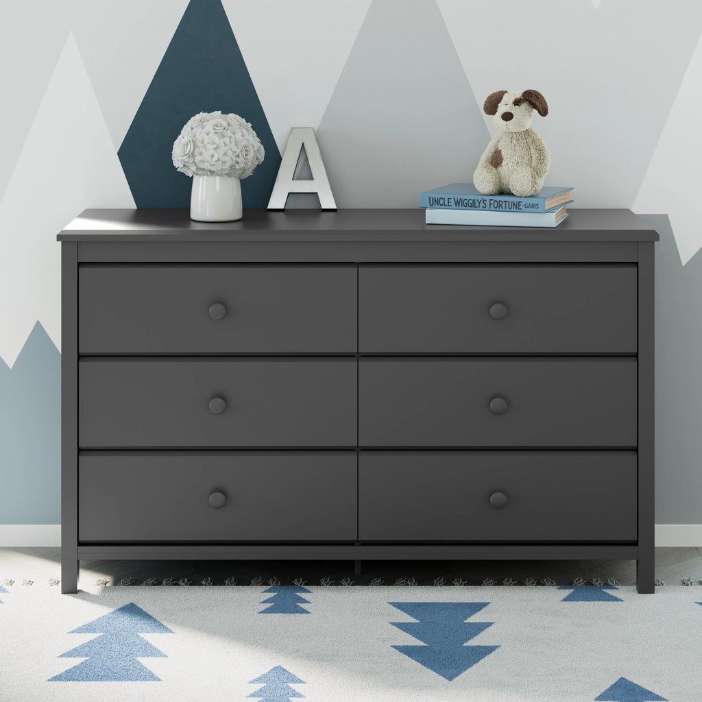 Storkcraft Alpine 6 Drawer Nursery Double Dresser, Olive