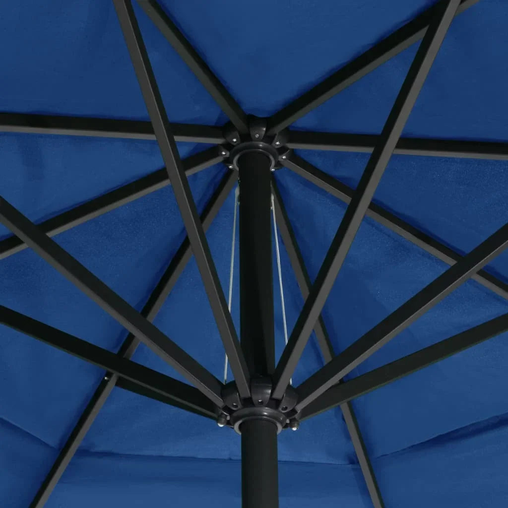 vidaXL Garden Parasol Azure Blue Polyester with PA coating Large