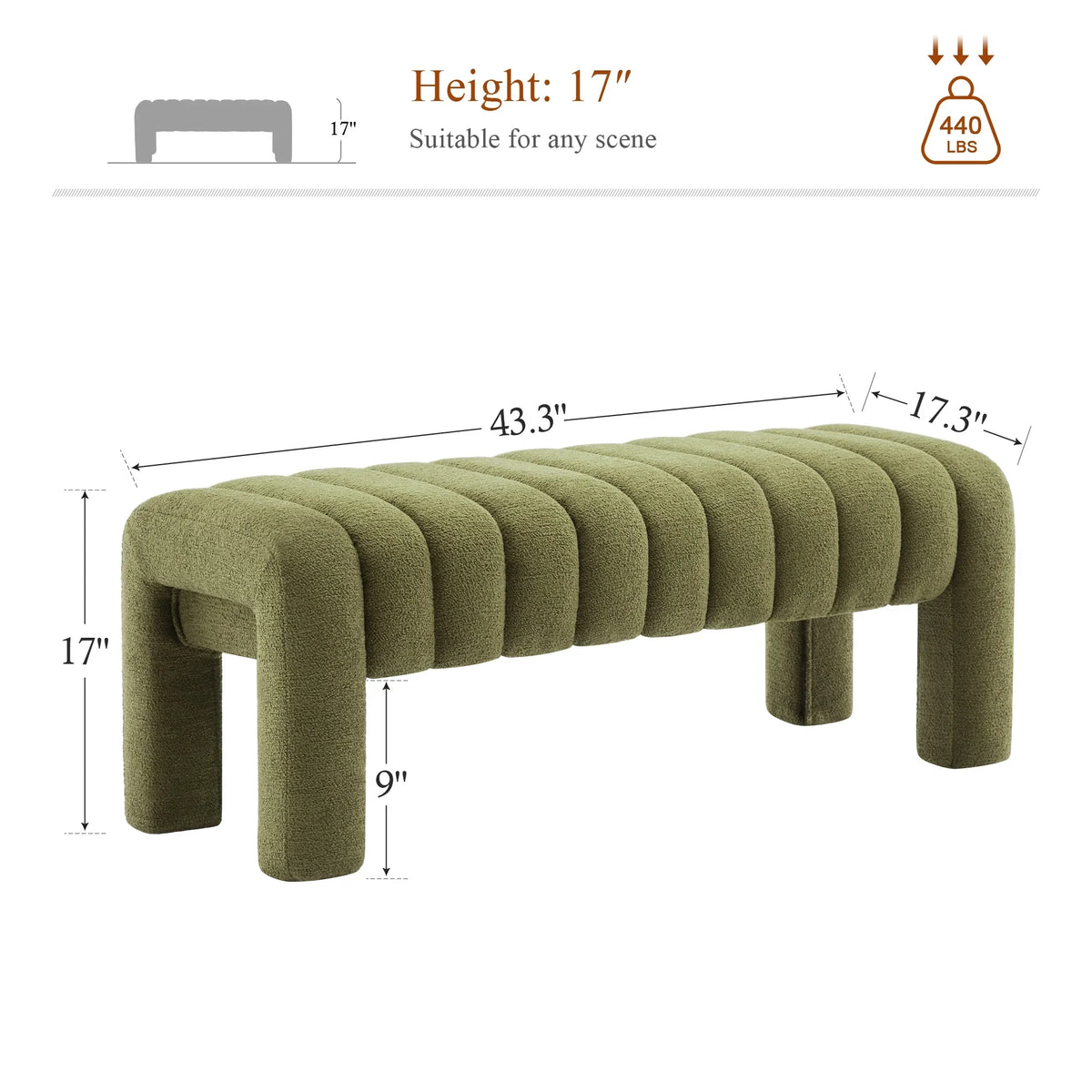 Zesthouse 63" End of Bed Bench, Linen Tufted Upholstered Ottoman Bench with Padded Seat and Solid Wood Leg, Modern Entryway Bench for Bedroom, Living Room, Beige