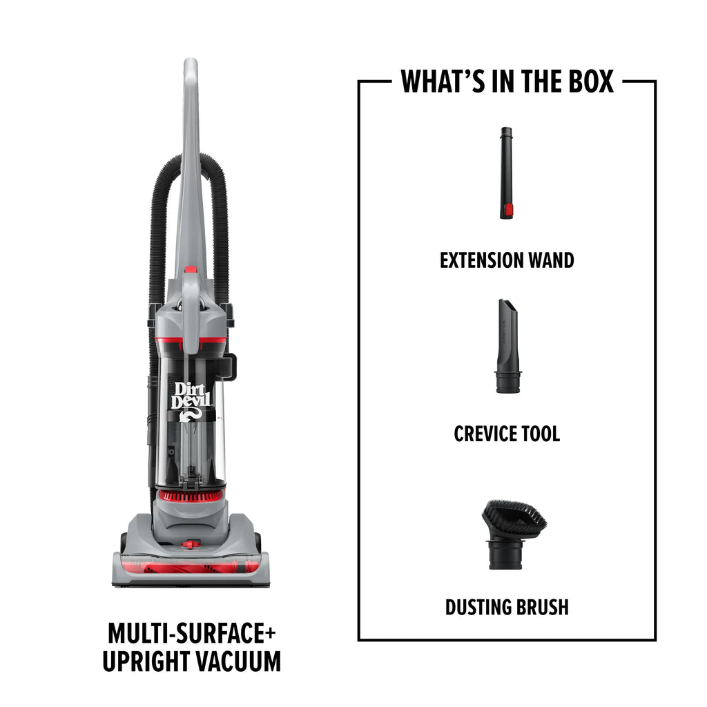 Dirt Devil Performance Pet Bagless Upright Vacuum Cleaner, Pet Friendly, for Carpet & Hard Floors, Above Floor Cleaning, Lightweight, UD76211V, Gray