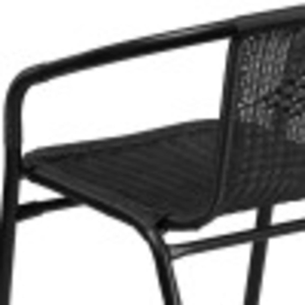 Flash Furniture Lila Indoor/Outdoor Stacking Rattan Patio Chairs, Set of 2, Beige
