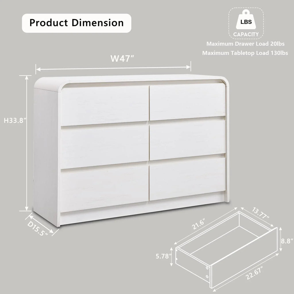 MIHOVER Modern 5 Drawer Vertical Dresser - 45'' Wood Storage Cabinet with Assembly, Chest of Drawers for Bedroom & Living Room