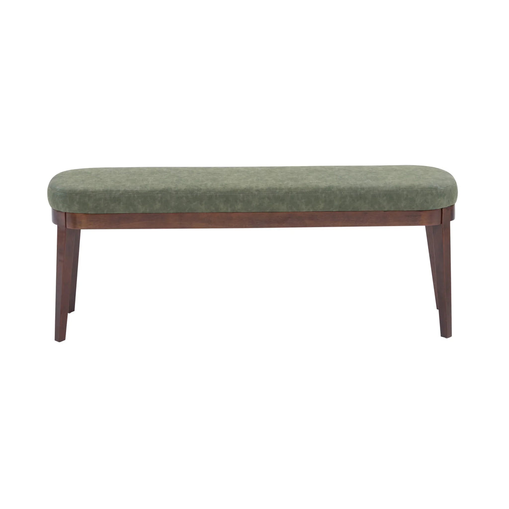Eleanor Mid-century Upholstered Dining Bench, Entryway Bench with Solid Wood Frame, Beige