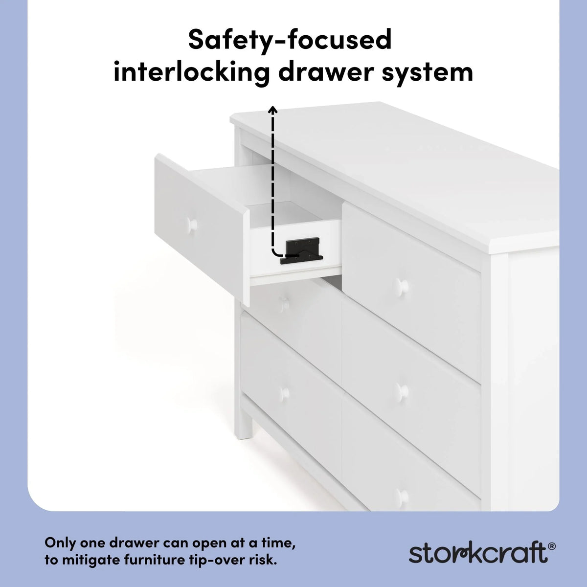 Storkcraft Alpine 6 Drawer Nursery Double Dresser, Olive