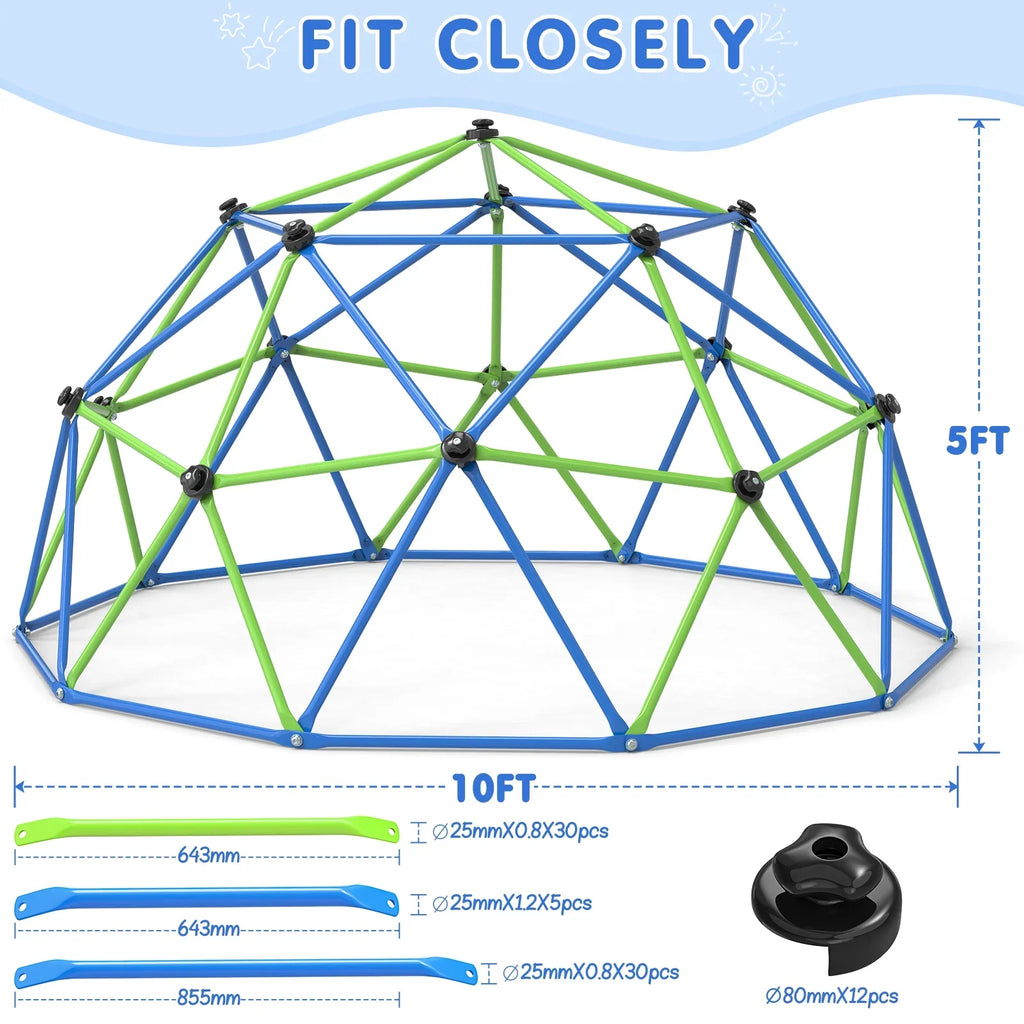 WOSTOO 10FT Climbing Dome,Kids Dome Climber Jungle Gym Outdoor Toddler Play Set for Kids 3-10 Year Outdoor Play, Supports up to 880lbs