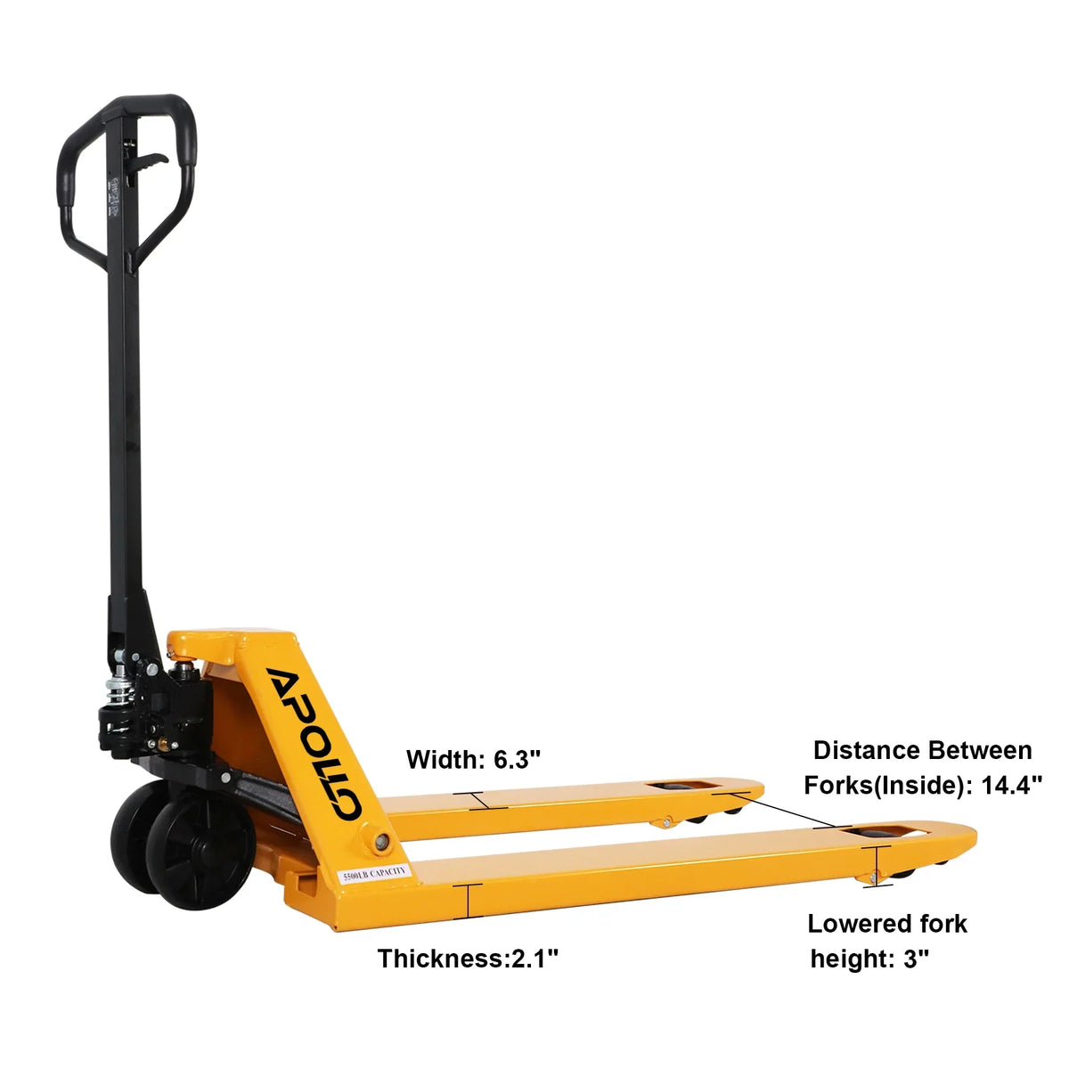 APOLLOLIFT Heavy Duty 5500lbs with 48"X27" Fork, Hydraulic Manual Pallet Jack Truck W/ Nylon Wheels