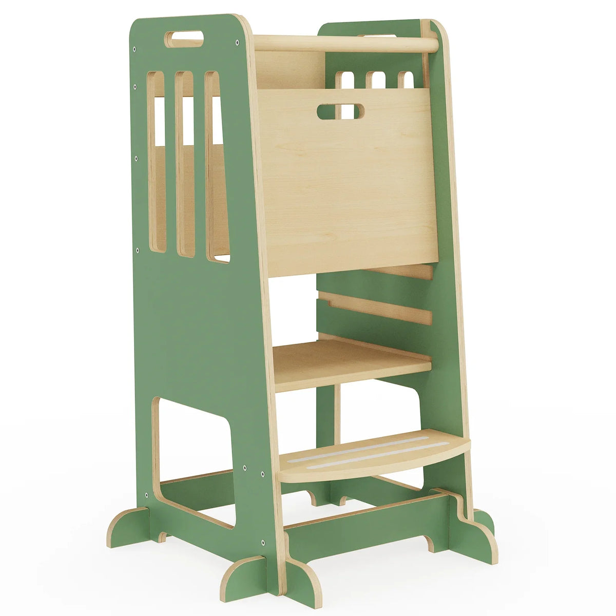 Toddler Standing Tower, Kids Kitchen Stool Helper 3 Levels Adjustable Height Wooden Toddler Step Stools for Learning New Skills