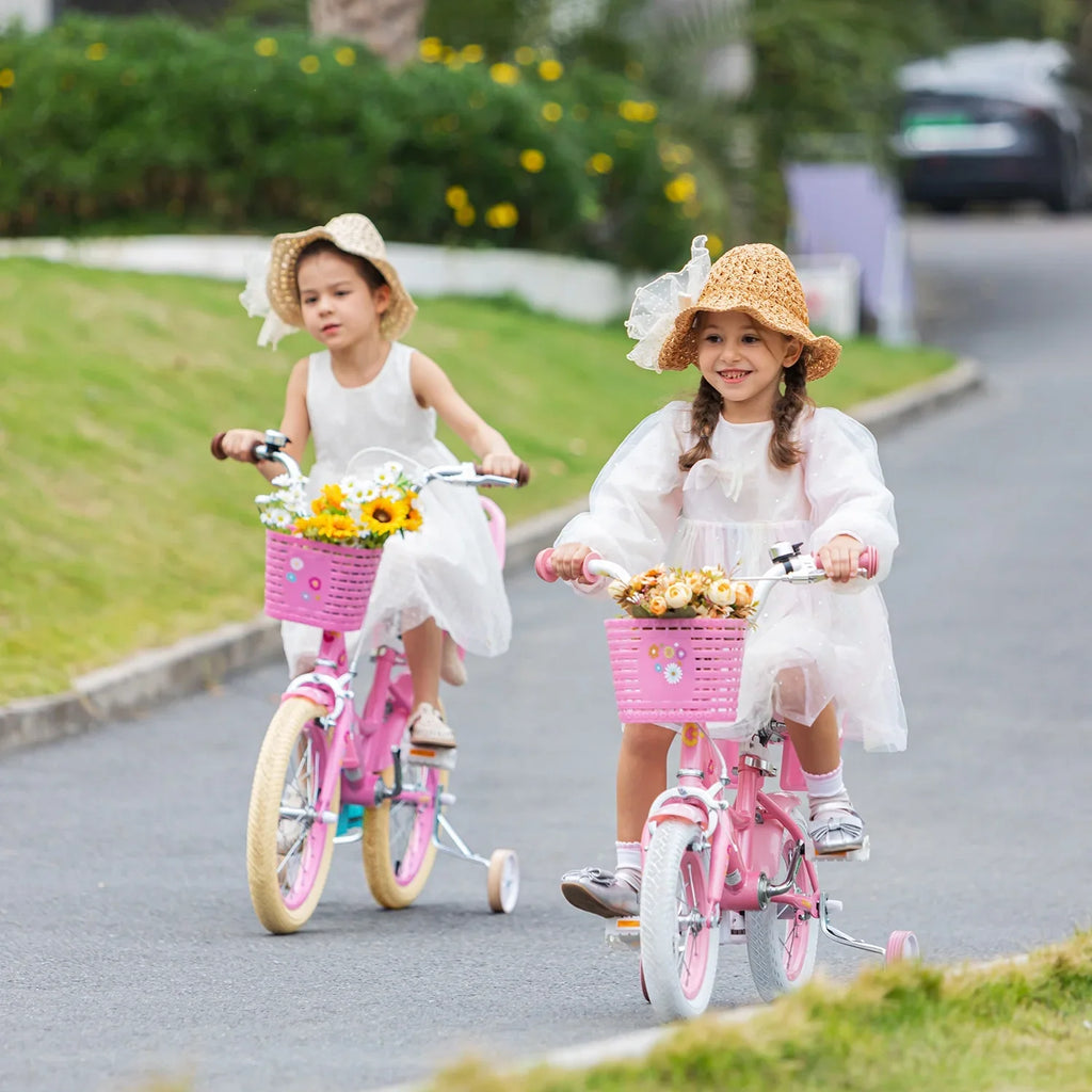 Glerc Maggie 12 inch Kids Girls Bike for Ages 2-4 Years Child, Peach