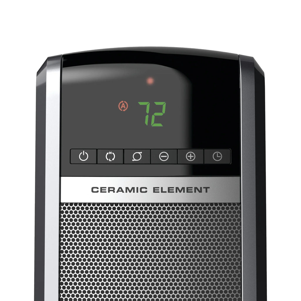 Lasko 29" 1500W Ceramic Tower Space Heater with Thermostat, Remote, Black, CT30754