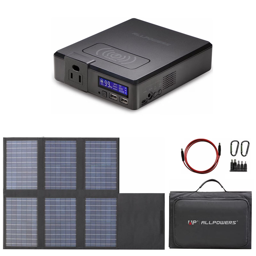 ALLPOWERS 200W Portable Power Station, 154Wh Solar Generator with AC Output, Wireless Charger Power Bank Backup Battery for Camping Emergency