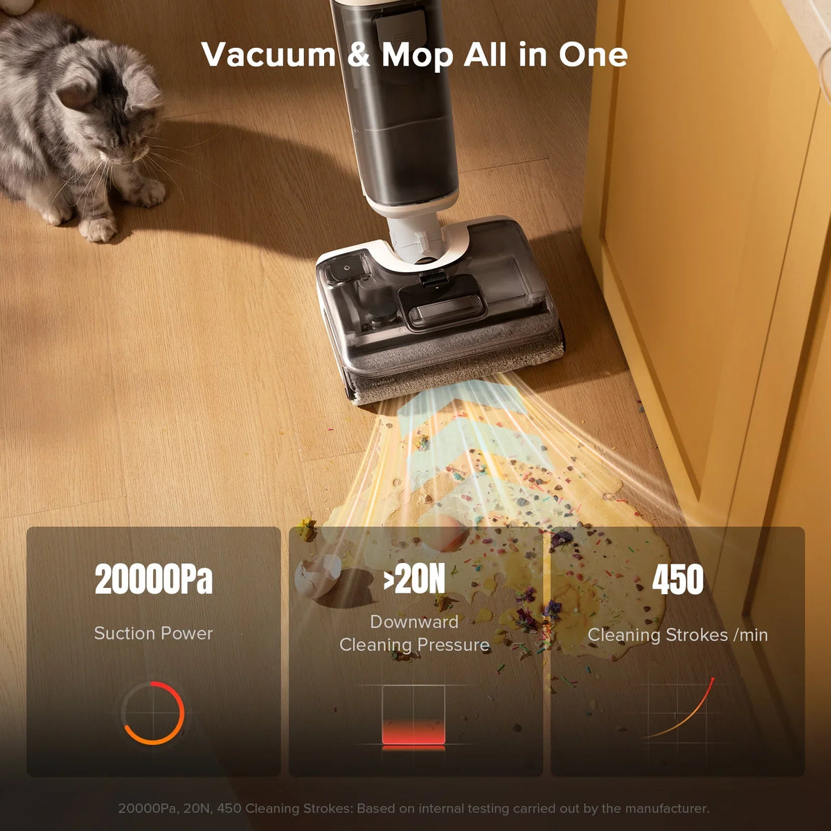 Roborock F25 GT Vacuum Mop All in One, Wet Dry Vacuum Cleaner Cordless, 20000Pa Floor Cleaner Machine for Tile Hardwood Wood Vinyl Floor, Edge to Edge Self Cleaning Electric Mop with 180" Lie-Flat