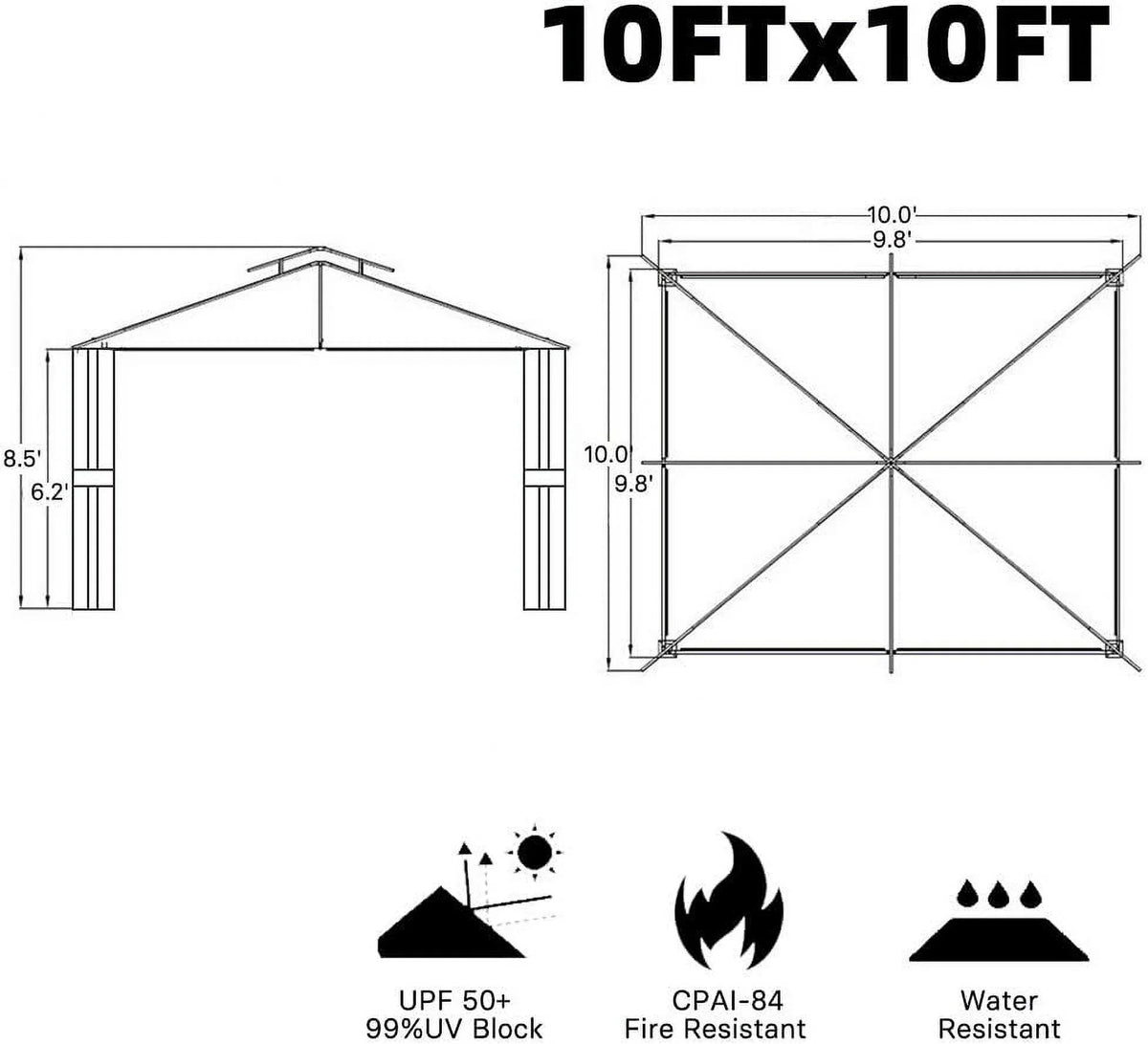 SIMENMAX 10x13 Ft Patio Gazebo,Outdoor Gazebo Canopy with Mosquito Netting and Curtains,Sturdy Soft Top Gazebo