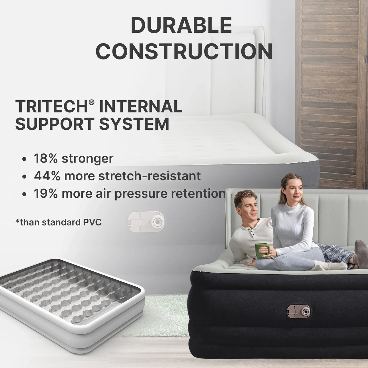 Bestway Tritech Air Mattress Queen 24" with Built-in AC Pump Included